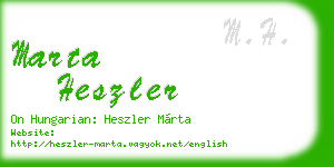 marta heszler business card