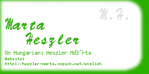 marta heszler business card